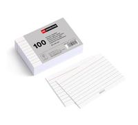Miquelrius - Fiches Bristol Blanches Lignées 100 Pièces, 95 x 65 mm