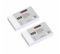 Miquelrius - Fiches Bristol Blanches Lignées 200 Pièces, 125 x 75 mm | Flashcards Blanches 180 g/m² pour Notes, Mémorisation, Révisions et Organisation, École et Bureau