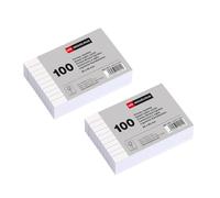 Miquelrius - Fiches Bristol Blanches Lignées 200 Pièces, 95 x 65 mm | Cartes de Révision en Papier Offset 180 g/m² pour Notes, Révisions et Préparation aux Examens ou Concours