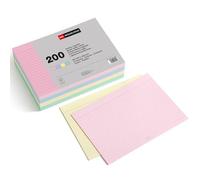 Miquelrius - Flashcards, Cartes d'étude, 200 Cartes de notes, Lignés Horizontalement, Format A5, 148 x 210 mm, Papier cartonné offset 200 g/m², couleurs pastel