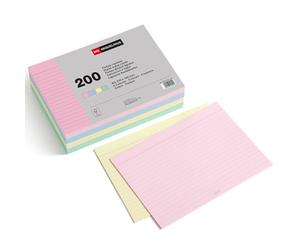 Miquelrius - Fiches Bristol Lignées Pastel 200 Pièces, A5, 210 x 148 mm | Flashcards en Papier Offset 180 g/m² pour Notes, Résumés, Étude, Examens et Concours, École et Bureau