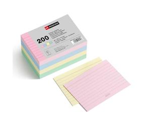 Miquelrius - Flashcards, Cartes d’étude, 200 fiches Bristol lignées aux couleurs pastel, Format A7 (105 x 74 mm), Papier carton offset 200 g/m², Fournitures de bureau et scolaires pour la rentrée