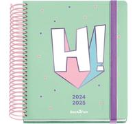 Miquelrius Hi Agenda Scolaire 24-25 Septembre 2024 À Juin 2025, Format 155 X 180 Mm, Un Jour Par Page, Spirale Plastique Rose, Couverture Carton Doublé, Fermeture Avec Élastique,