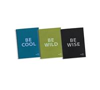 Miquelrius - Pack 3 Carnets A4 Be Eco, 80 Feuilles 90 g/m², Quadrillage 5 x 5 mm, 1 Bande Couleur, 4 Trous, Couverture Recyclée