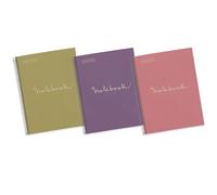 MIQUELRIUS - Lot de 3 cahiers 100 % recyclés - Spirale microperforée, couverture en carton recyclé, dimensions 210 x 297 mm, 4 trous, 80 feuilles de 90 g, feuilles quadrillées de 5 x 5 mm