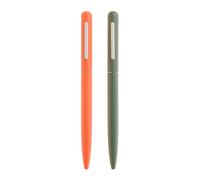 Miquelrius - Lot de 2 stylos à bille métalliques à encre bleue, avec finition mate et pointe de 1 mm, rechargeables, compatibles avec recharge Metal Parker, Hidden Forest