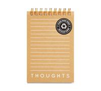 Miquelrius - Mini bloc-notes avec couverture cartonnée imprimée, 80 feuilles lignées de 70 g/m², mini cahier avec papier recyclé blanc, double spirale, jolie papeterie, moutarde