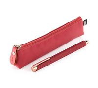 Miquelrius - Mini trousse avec stylo métallique à encre bleue, stylo rechargeable compatible avec recharge Metal Parker 1 mm, à offrir ou à emporter toujours avec vous, rouge