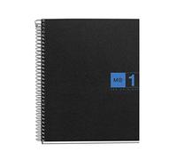 Mr basicos Bloc 1 2651-colore, format a5, épaisseur : 80 feuilles, cuadricula polypropylène, couleur : bleu