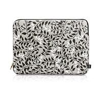 MIQUELRIUS MR18959 - Housse Portable 13" - Matériau rembourré - Fermeture éclair dorée - Cuir synthétique - Collection Always Black - Floral Blanc et Noir