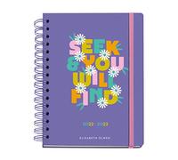 Miquelrius MR26727 Agenda Septembre 2022 juin 2023 Semaine Vue Taille Plus 15,5 x 21,3 cm Multilingue : anglais, espagnol, portugais, italien, français et allemand Olwen Seek & Find