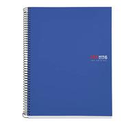 Miquelrius - Notebook The Original - 6 Bandes Couleurs, A4, 150 Feuilles, Grille 5 mm, Papier Microperforé 70 g, 4 Trous, Couverture Polypropylène Opaque, Bleu