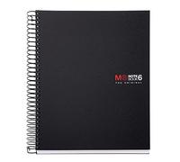 Miquelrius - Notebook The Original - 6 Bandes Couleurs, A5, 150 Feuilles, Ligné 7 mm, Papier Microperforé 70 g, 2 Trous, Couverture Polypropylène Opaque, Noir