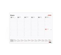 Miquelrius Planning hebdomadaire 2026 Basic, Planning de bureau, calendrier A3 : 420 x 296 mm, avec espace pour noter, sous-main semainier, collé, espagnol