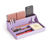 Miquelrius - Plateau organisateur de bureau, Organisateur de bureau de grande capacité, Taille 250 x 175 x 72 mm, Design compact et résistant, Idéal pour le bureau et les documents, Mauve