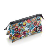 Miquelrius - Trousse Triple Compartiment, Trousse Scolaire, Fermetures éclair en Plastique résistant, poignées métalliques, Trousse de 220 x 115 x 20 mm, Level Up, 220 x 115 x 20 mm, Porte-Documents