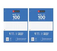 Miquelrius - Recharges de feuilles quadrillées A4, feuilles perforées pour classeur à 4 anneaux, 200 feuilles A4 quadrillage 5 mm, papier qui empêche l’encre de traverser, bleu