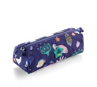 Miquelrius, Sea World Trousse scolaire ronde, fermeture éclair en plastique résistant, poignée métallique, trousse à crayons 205 x 60 x 75 mm, bleu marine, 205 x 60 x 75 mm, Trousse ronde recyclée Sea