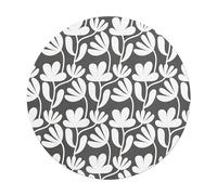 Miquelrius - Tapis de Souris Rond décoratif Floral | Design élégant Noir et Blanc | Base en Caoutchouc antidérapante | Ø200 mm | Confort et Style pour Bureau ou Espace Professionnel