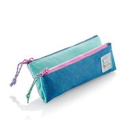Miquelrius - Trousse Double Compartiment, Mini Trousse Scolaire, Fermetures éclair en Plastique résistant, poignées métalliques, Trousse de 200 x 90 x 15 mm, Violet (Rider Purple), 200 x 90 x 15 mm,