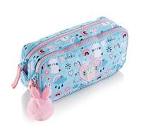 Miquelrius - Trousse Double Scolaire, Bunny, Bleu, Organisatrice avec Fermeture Éclair, Fabriquée avec des Bouteilles Recyclées