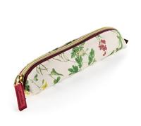 Miquelrius Trousse Ovale avec Tampon doré et Fermeture éclair, extérieur en Coton et intérieur en Polyester, pour Maquillage ou Petits Accessoires, 195 x 35 x 40 mm, Motif Floral