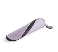 Miquelrius - Trousse Ovale en Similicuir avec Fermeture éclair incurvée pour Ouverture Plate, Rangement Crayons ou Accessoires, 200 x 50 x 50 mm, Infinity Mauve