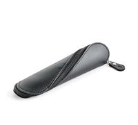 Miquelrius - Trousse Ovale en Similicuir avec Fermeture éclair incurvée pour Ouverture Plate, Rangement Crayons ou Accessoires, 200 x 50 x 50 mm, Infinity Noir