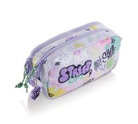 Miquelrius - Trousse Scolaire Double, Fabriquée avec des Bouteilles Recyclées, Fermeture Éclair, Organisez Votre Matériel Scolaire pour la Rentrée Scolaire, Le Wake Up, Lavande