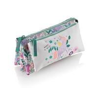Miquelrius - Trousse Scolaire Quadruple, Trousse recy avec 4 Compartiments, Fermeture éclair en Plastique, poignées en Tissu, Licornes à Paillettes, Retour à l'école, 22 x 4 x 11,5 cm, Magic