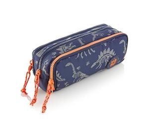 Miquelrius - Trousse Scolaire Triple, Dino World, Bleu, Triple Compartiments, Fermeture Éclair, Organisez Votre Matériel Scolaire, Fabriquée avec des Bouteilles Recyclées