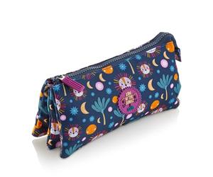 Miquelrius - Trousse Scolaire Triple, fabriquée avec des Bouteilles recy s, Fermeture éclair, organisez Votre matériel Scolaire pour la rentrée Scolaire, Mini Lion, Bleu, Trousse Triple