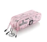 Miquelrius - Trousse Scolaire Triple Organisateur, Trousse recy avec 3 Compartiments, Poches internes, poignées de Corde, Porte-clés, Retour à l'école, 21 x 7 x 9 cm, Not Boring Rose