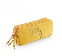 Miquelrius - Trousse Scolaire Triple rectangulaire, avec 3 Compartiments, Nylon recy ermeture éclair, Trousse Large pour Classe, 210 x 105 x 60 mm, Moutarde