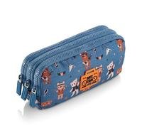 Miquelrius - Trousse Scolaire, Triple Trousse, fabriquée avec des Bouteilles recyclées, Fermeture éclair, organisez Votre matériel Scolaire pour la rentrée Scolaire, Rock Star, Bleu, Trousse Triple