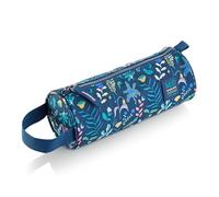 Miquelrius - Trousse Scolaire, Trousse rendondo, fabriquée avec des Bouteilles recyclées, Fermeture éclair, organisez Votre matériel Scolaire pour la rentrée Scolaire, la Jungle, Bleu, Trousse Ronde