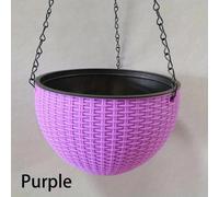 Mir De Jardin Rond En Plastique, Pot De Fleur En Rotin, Jardinière Pour Intérieur Et Extérieur, Décoration De Balcon À La Maison, 1Pc.Purple