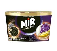 Mir - Lessive Capsules Black - Raviveur - Formule 3en1 - Couleurs - Fibres - Fraîcheur - Nettoie avec Soin - Noir Ravivé - Fibres Lissées - Anti-Bouloche - Pour tous les Textiles Foncés - 20 Lavages
