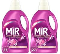 Mir - Lessive Liquide Couleurs - Explosion Florale -Main & Machine - Raviveur - Formule 3en1 - Couleurs - Fibres - Fraîcheur - Nettoie avec Soin - Anti-Bouloche - Pour Toutes les Couleurs - 27 Lavages