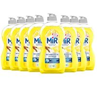 Mir Liquide Vaisselle Bicarbonate & Citron - Lot de 8 x 450ml - Dégraissant Puissant, Fraîcheur Citronnée, Nettoyage Efficace