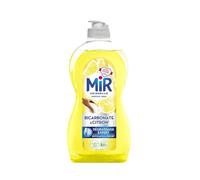 MIR Liquide Vaisselle Bicarbonate et Citron 450 ml, Dégraissage Expert Efficace à Froid, Flacon avec 84% de Matières Recy s - Lot de 4