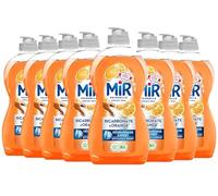 Mir Liquide Vaisselle Bicarbonate & Orange- Lot de 8 x 450ml - Dégraissant Puissant, Fraîcheur à l'Orange, Nettoyage Efficace
