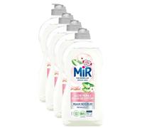 MIR Liquide Vaisselle Fleur de Coton & Aloe Vera, Peaux Sensibles, 4 x 450 ml (= 1,8 L)