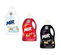 Mir lot 3 flacons 1,5L Lessives Liquides incontournables a la maison dont 1 x Mir White 1 x Mir Couleurs et 1 x Mir Black (lot de 3