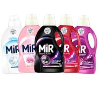 Mir Lot de 5 Lessives Liquides - Blanc, Noir, Couleur, Explosion Florale, Laine - Soin Complet du Linge - Format Économique