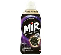 Mir - Raviveur Black - Lessive Liquide - Ravive Noir & Foncés - Lessive Main & Machine - Renouvelle les fibres - Nettoie en douceur - 90% d'ingrédients d'origine naturelle - 13 lavages - 715ml