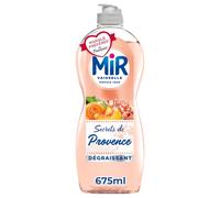 Mir Vaiselle, Liquide Vaisselle Mains, Secrets de Provence, Peche de Vigne et Melon, Degraissant, Sans Conservateurs ni Allergenes Parfum, Marque Preferee des Francais, 675ml