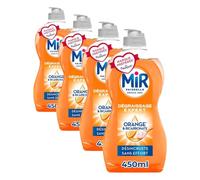 Mir Vaisselle - Bicarbonate & Orange - Dégraissage Expert - Efficace à Froid - Bicarbonate de Soude - Sans Conservateurs - Sans Allergènes Parfum - Marque Préférée des Français - Bouteille de 450 ml