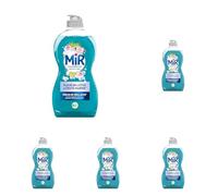 Mir Vaisselle - Fleur de Lotus & Criste Marine - Perles de Brillance - Super Dégraissant - Marque Préférée des Français - Bouteille avec au moins 84% de Matières Recyclées - 450 ml (Lot de 5)