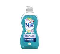 Mir Vaisselle - Fleur de Lotus & Criste Marine - Perles de Brillance - Super Dégraissant - Marque Préférée des Français - Bouteille avec au moins 84% de Matières Recyclées - 450 ml